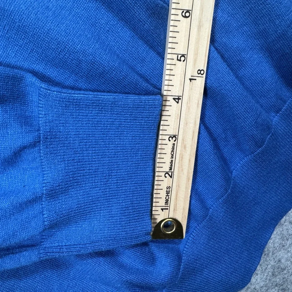 Banana Republic Luxury Blend V-Neck Sweater XL Blue Silk Cotton Cashmere